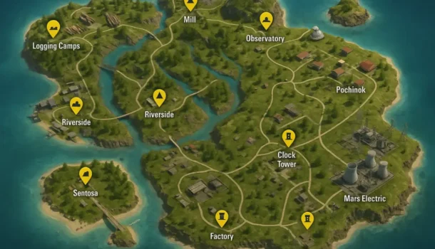 Карта Bermuda в Free Fire — лучшие места для лута и тактики