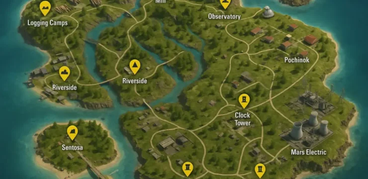 Карта Bermuda в Free Fire — лучшие места для лута и тактики